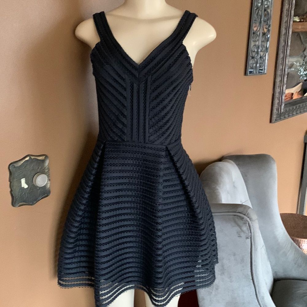 Express Ribbon & Lace Cocktail Party Special Occasion Dress Black 2